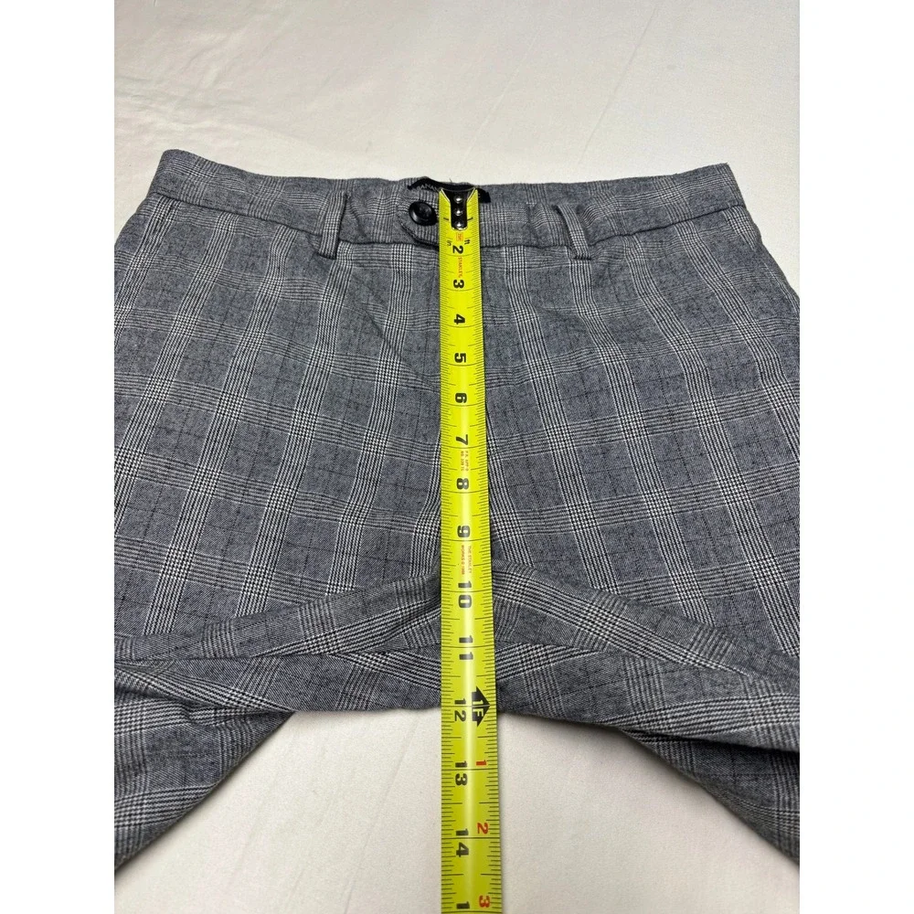 Banana Republic Mens 29x29 Grey Plaid Slim Tapered Fit Trousers Dress Pants